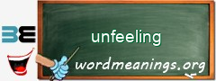 WordMeaning blackboard for unfeeling